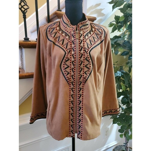 Bob Mackie Native American Design Jacket SZ L - Picture 11 of 11